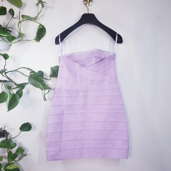 HONEY PUNCH Lavender Tube Bodycon Bandage Dress L - Picture 7 of 12